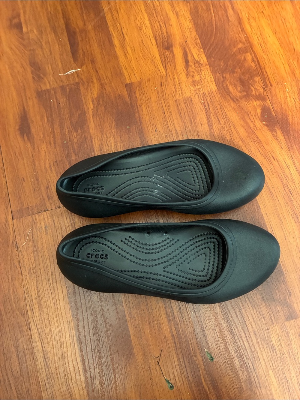 CROCS Women's Black Slip-On Ballet Flat